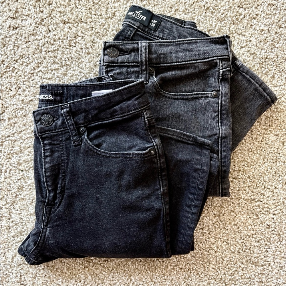 Bundle Skinny Jeans Black Gray Hollister Express